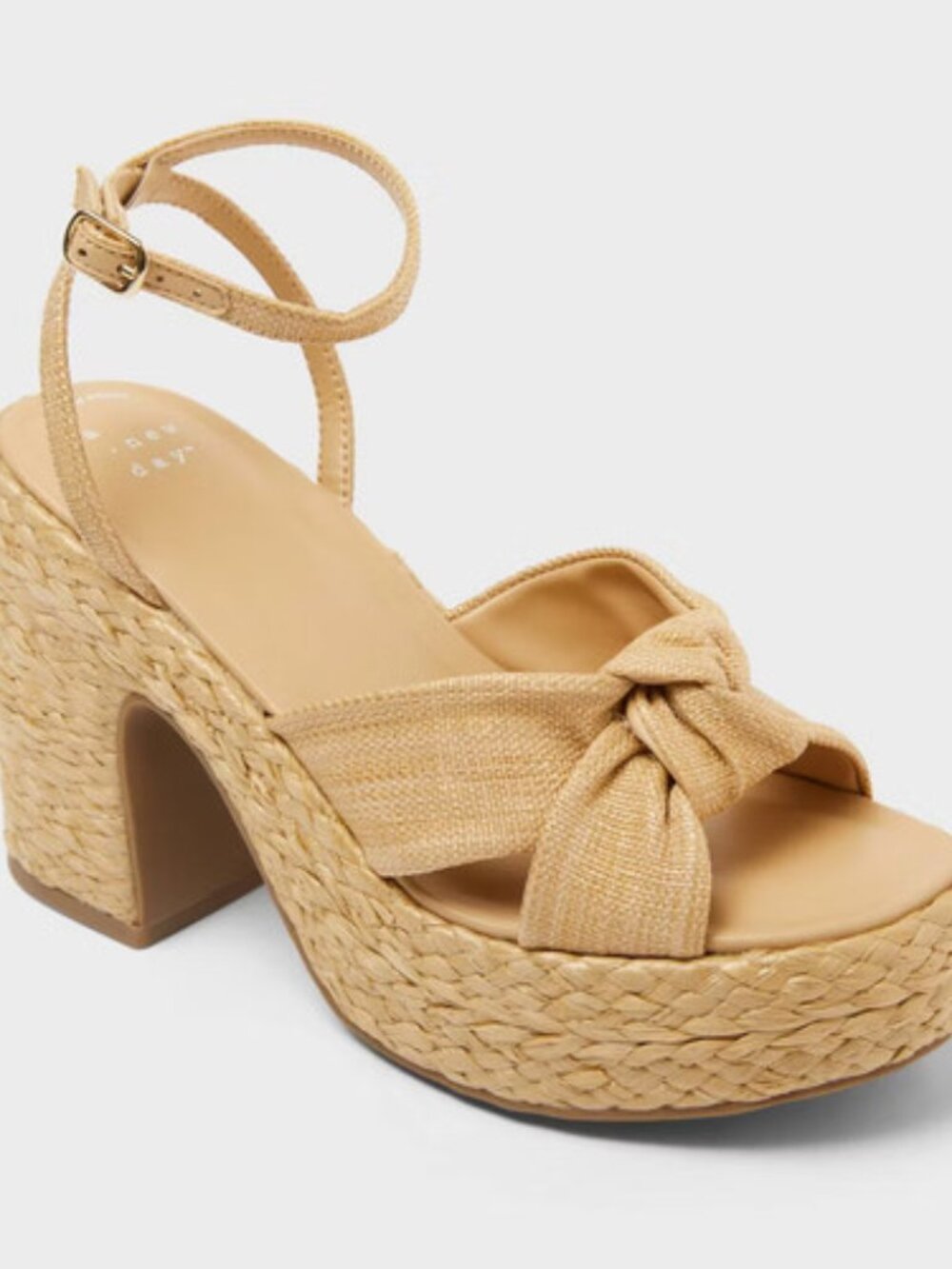 A New Day Nisha Platform Heels Sandals - Natural - Womens size 8 - NEW